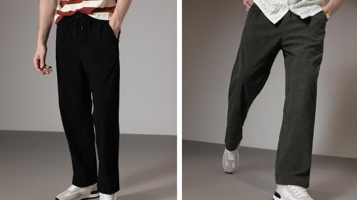 Casual Black & Green Pants Set