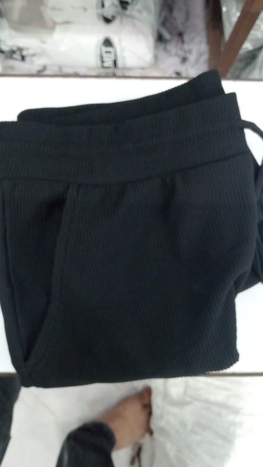 Casual Black & Green Pants Set