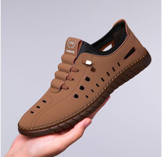 Stylish Laser Cut Tan Casual Shoes