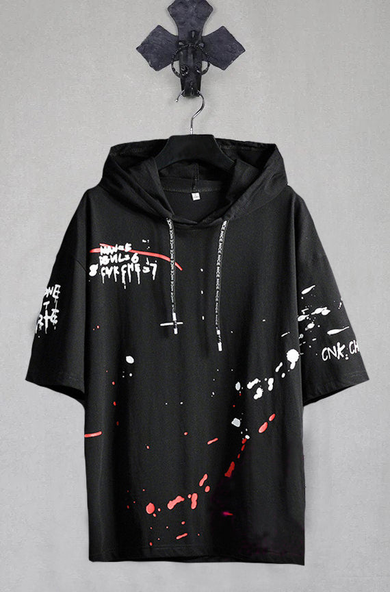 Slim Fit Black Cotton Hoodie