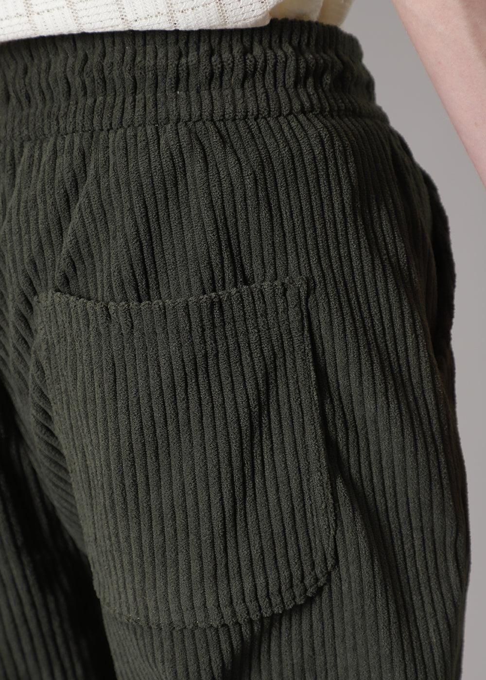 Casual Black & Green Pants Set