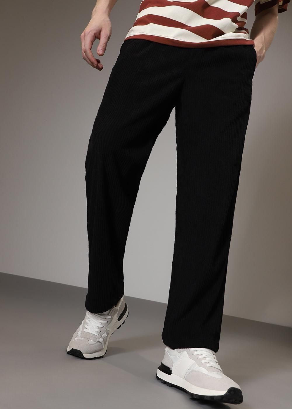 Casual Black & Green Pants Set
