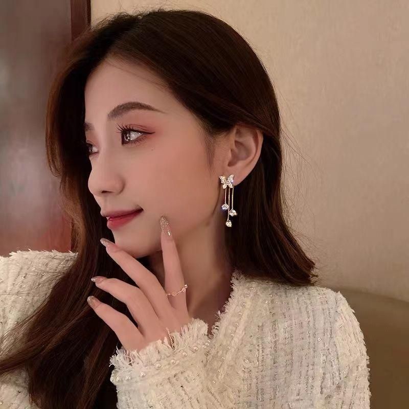 Dual-Wear Diamond Butterfly Stud Earrings