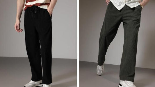 Casual Black & Green Pants Set