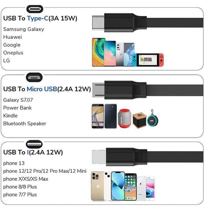 3-in-1 Retractable Fast Charger