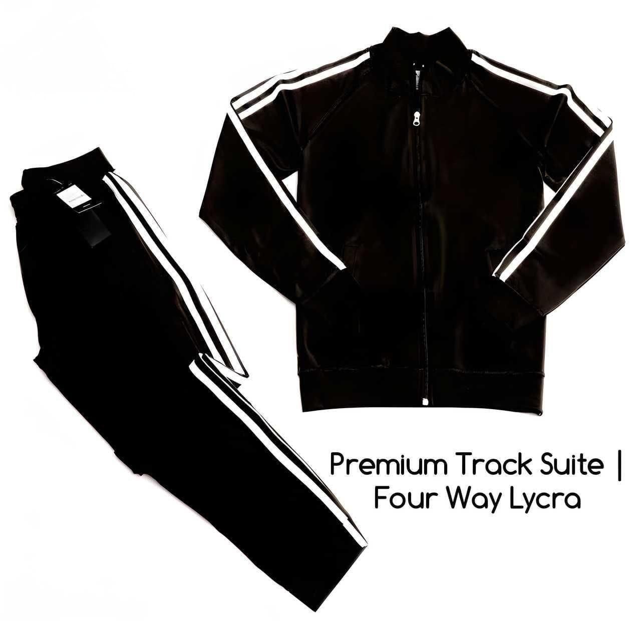 Black Side Stripe Tracksuit for Men
