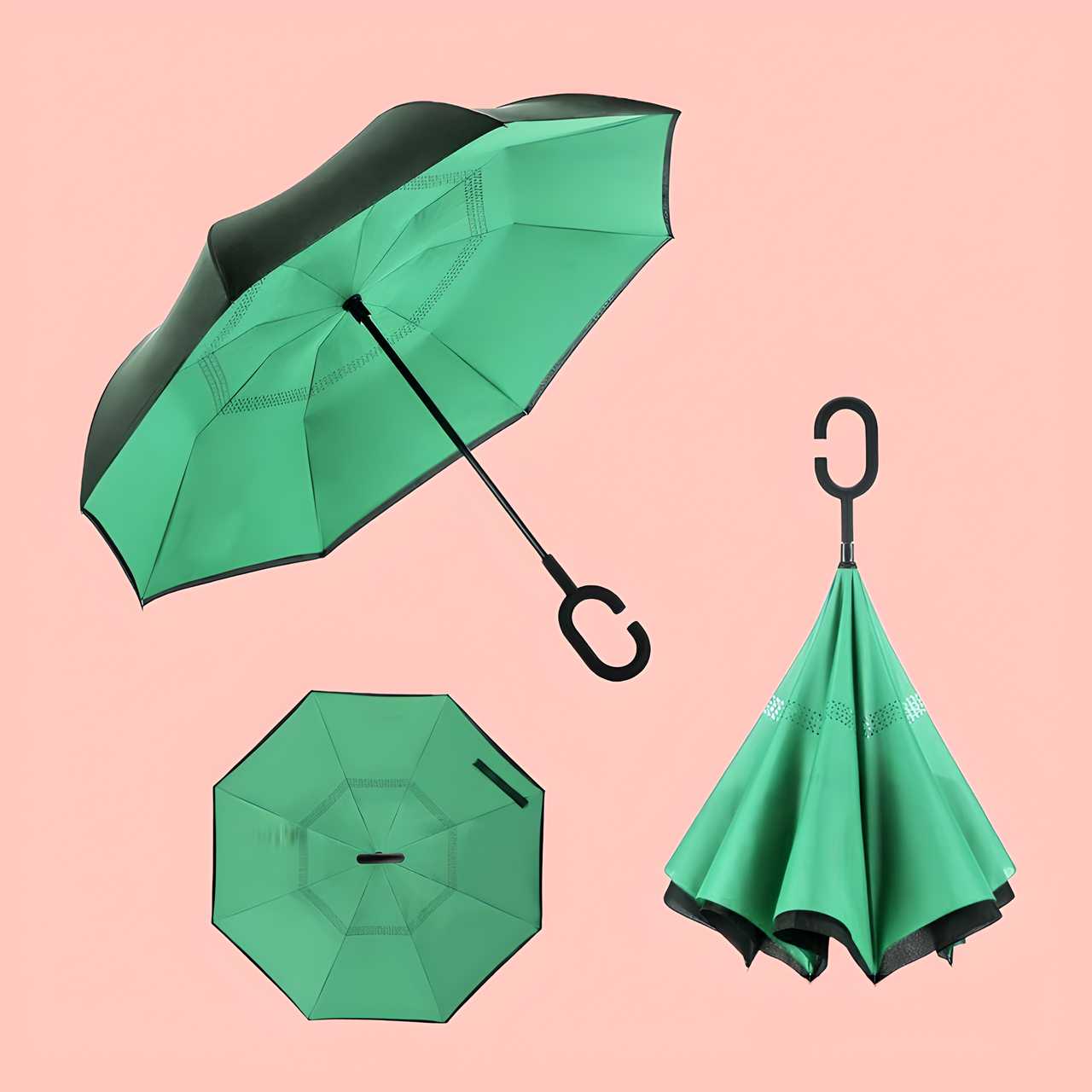 Reversible C-Shape Self-Standing Umbrella