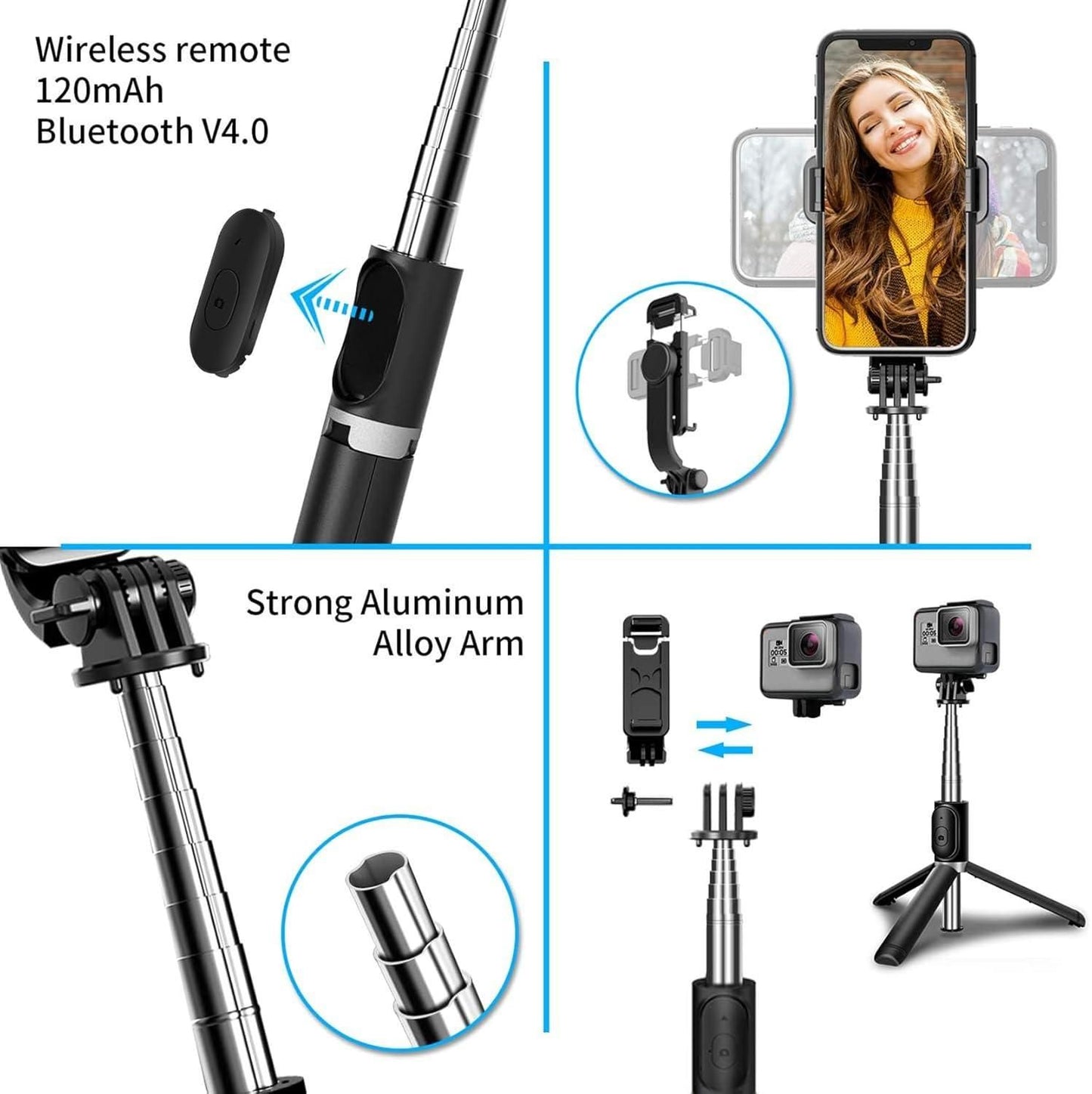 📸 3-in-1 Selfie Tripod Stick