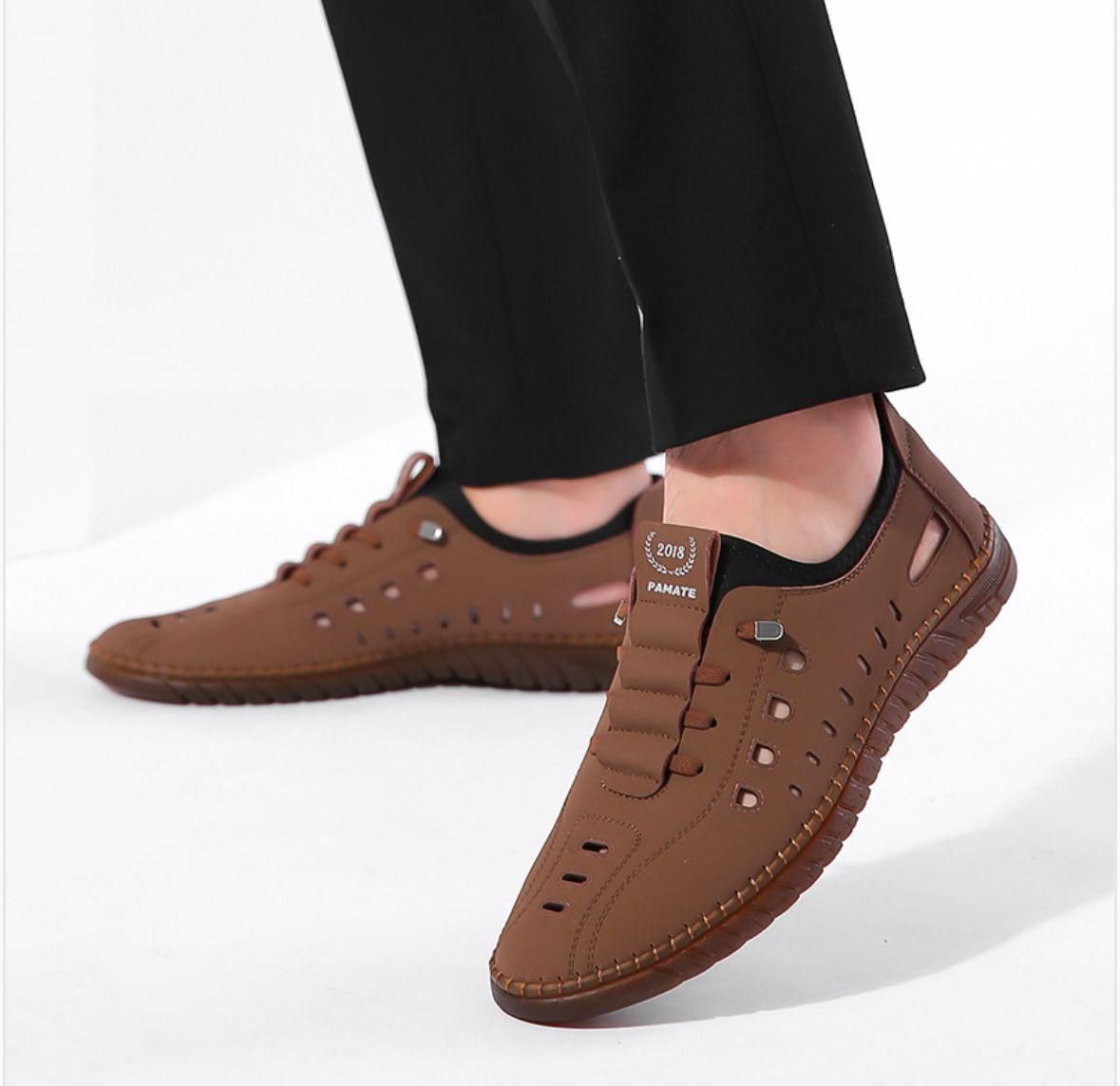 Stylish Laser Cut Tan Casual Shoes