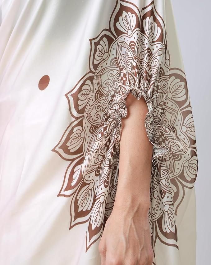 Satin Silk Printed Saree with Unstitched Blouse