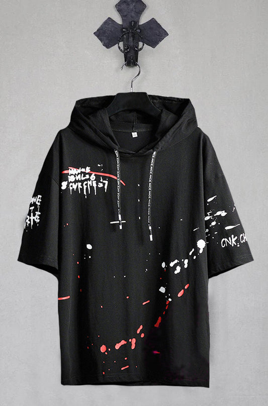 Slim Fit Black Cotton Hoodie