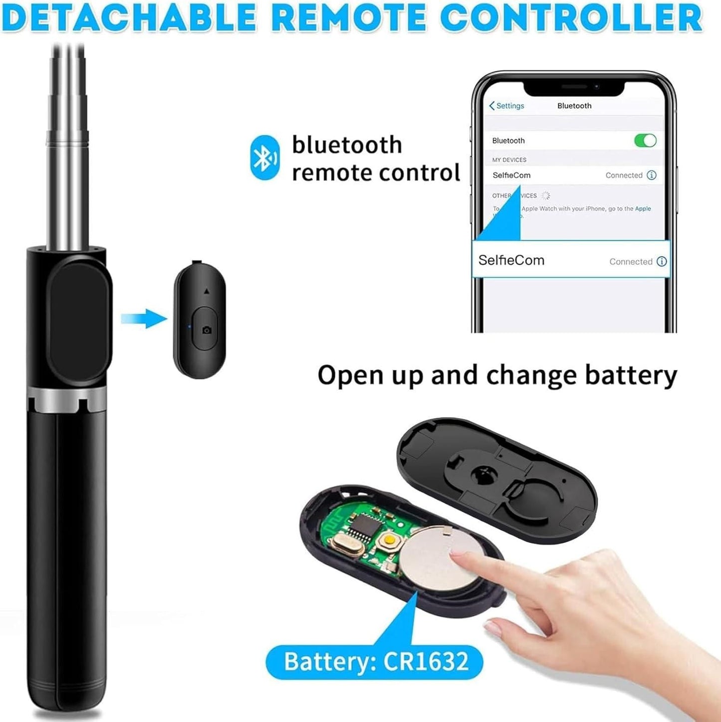 📸 3-in-1 Selfie Tripod Stick